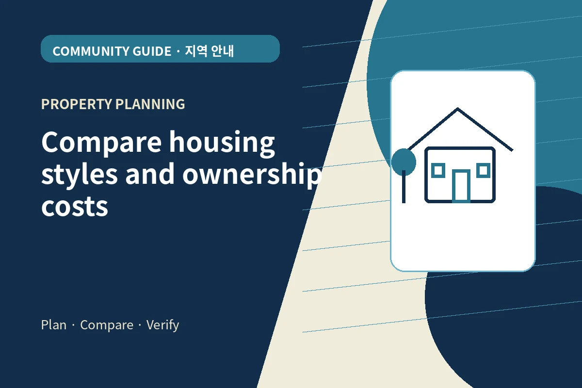 Illustrated housing comparison for Oakland Mills homes